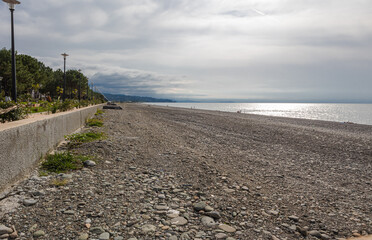 Kobuleti rocky beach, Black Sea coast.