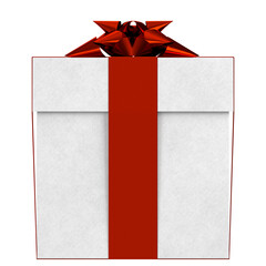 3d rendering illustration of a gift box with a star ribbon bow