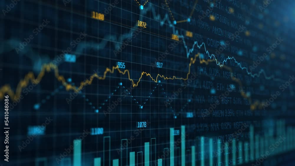 Poster stock market and information of exchange with data of price on market wall. change and volume. finan