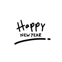 Happy New Year 2023, simple hand drawn, New year, Happy party,