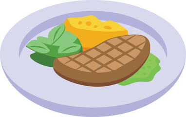 Meat bbq icon isometric vector. Australian food. Travel cuisine