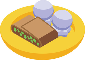 Sweet food icon isometric vector. Austrian cuisine. Menu drink