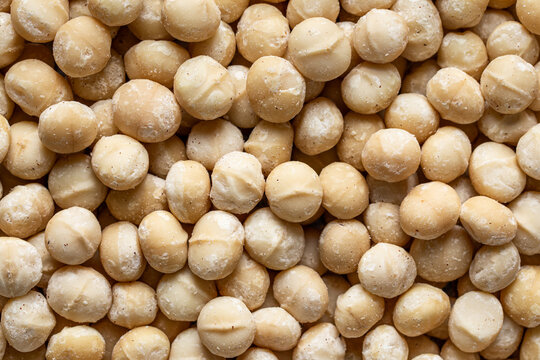 Heap of Macadamia Nuts in sugar powder