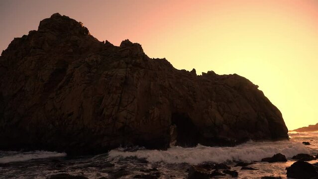 Big Sur Pfeiffer Beach Keyhole Arch Dusk California USA