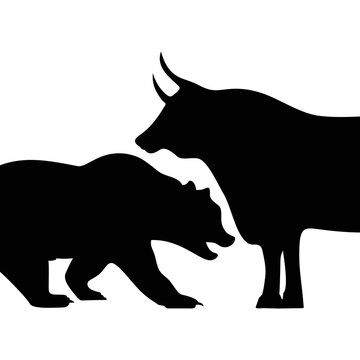 Simple Bull and Bear Silhouette for Trading Element