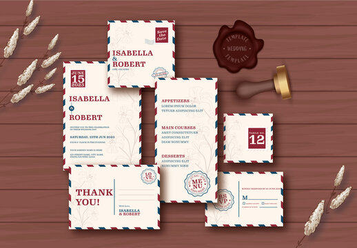 Post Card Style Wedding Stationery Set