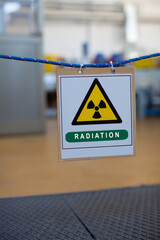 radiation warning sign in laboratory