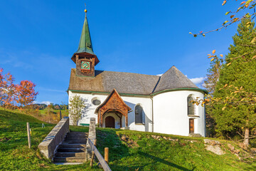 Kirche - St. Leonhard - Liebenstein - Bad Hindelang - Kapelle - obrazy, fototapety, plakaty