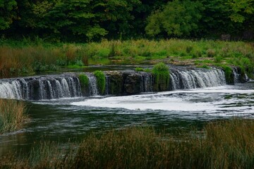 Beautiful view of Ventas Rumba fall in Kuldiga, Latvia