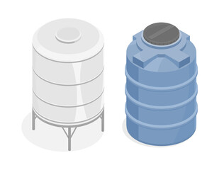 water tank for home plastic pvc and stainless to drink and use house element  isometric isolate vector
