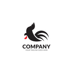 Chicken logo design. Flat style logo vector. Logo for business, food, restaurant.