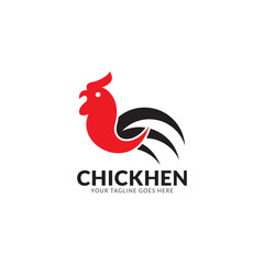 Chicken logo design. Flat style logo vector. Logo for business, food, restaurant.