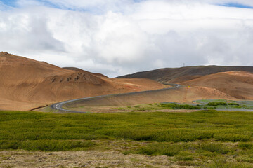 the ring road number one in the middle of the geothermal area of Hverarönd