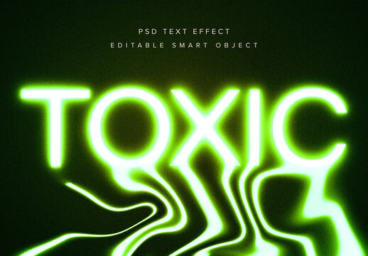 Neon Green Melting Acid Text Effect Mockup
