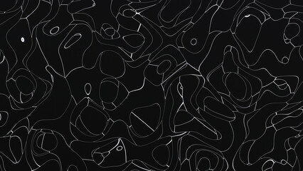Abstract black and white liquid curves texture background