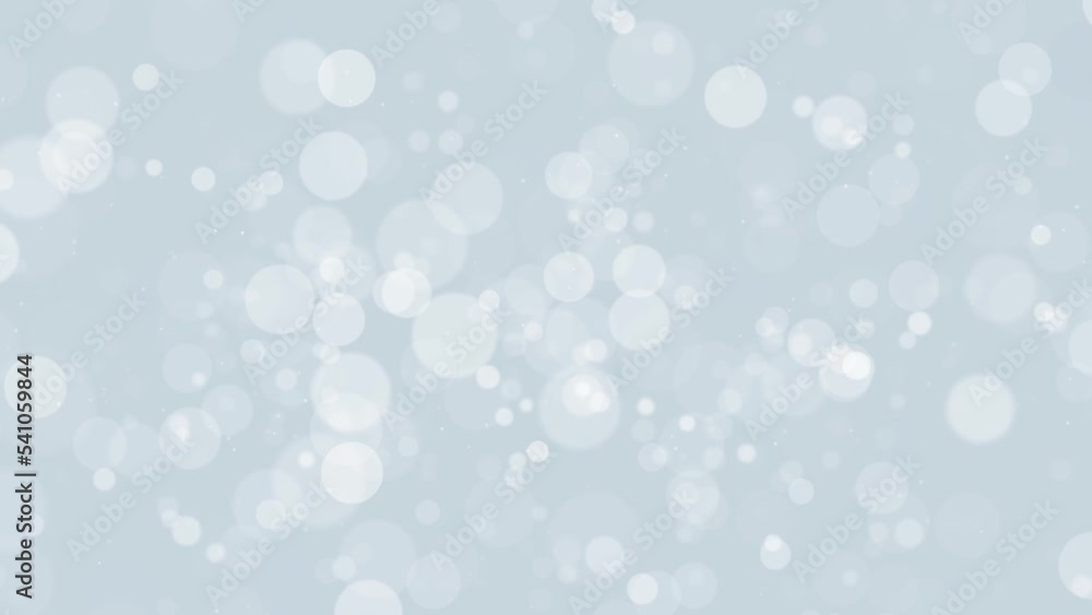 Poster bright blue soft blurred circle bokeh looped animation copy space background.