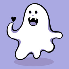vector cute minimalistic ghosts set