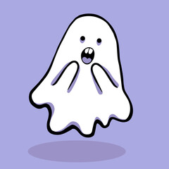 vector cute minimalistic ghosts set