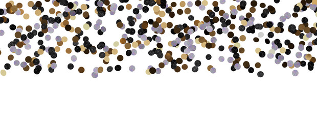 Gold confetti background, isolated on transparent background