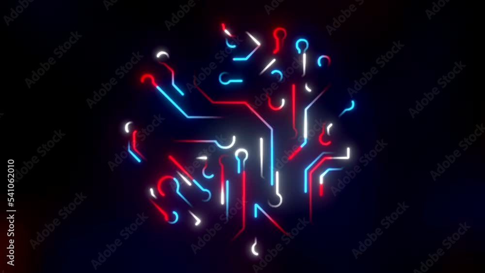Poster artificial intelligence concept. motion. deep learning, digital transformation, visualization of bra
