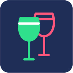 Wine Glasses Vector Icon
