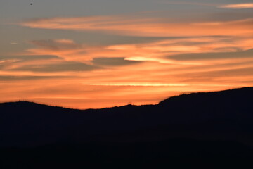 sunset in the mountains