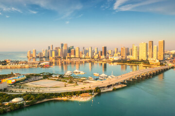 Aerial view on Downtown Miami