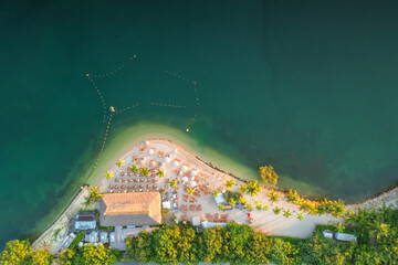 Aerial view on the beach bar