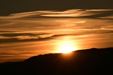 sunset in the mountains