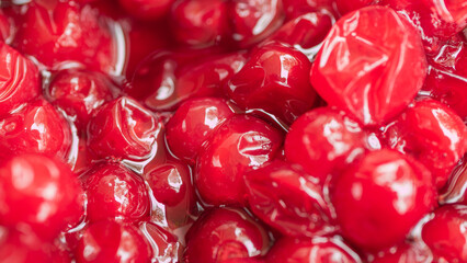 Highly detailed, and bright red close up of lingonberry jam. The berries are grown in the wild and usually harvested late summer, early autumn. 