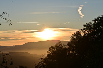 sunset in the mountains