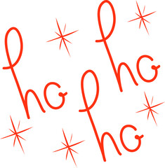 Handwritten lettering ho ho ho. Santa Claus laughs. Christmas inscription. Symbol of the new year. Modern, simple style. Design for postcards, banners, stickers, logos, icons.