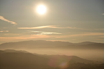 sunset in the mountains