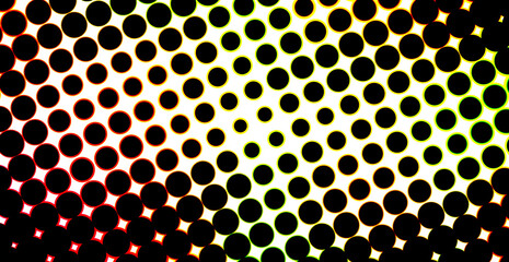 Concept  art mosaïque numérique géométrique point rond noir multicolore