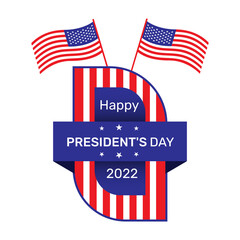 Happy American presidents day vector badge
