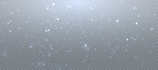 Glowing bright light effect with lots of shiny particles isolated on transparent background. Vector star cloud with dust.	

