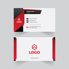 Modern Business Card Design With Black And Red abstract Gradients