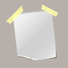 Realistic sticky note with shadow. White paper. Message on note paper. Vector illustration