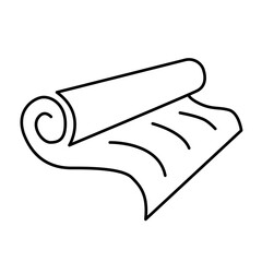 Turf roll icon. Artificial grass roll icon. Lawn roll representation. Vector illustration of rolled lawn real grass. 