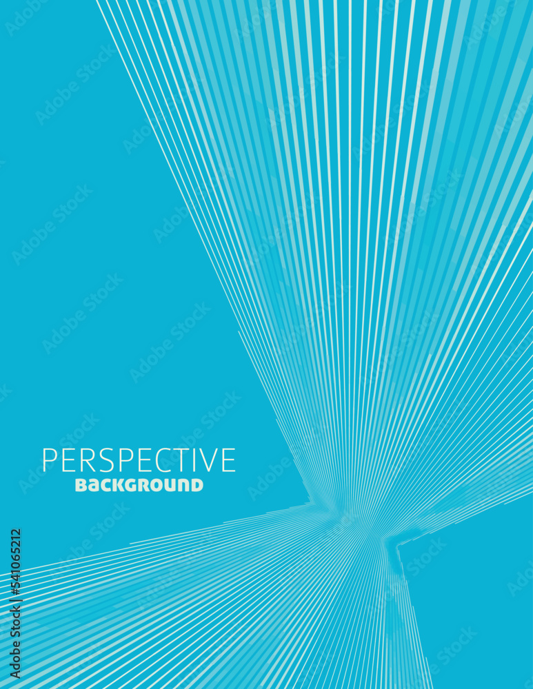 Poster Perspective cerulean background with stripes. Vector pattern