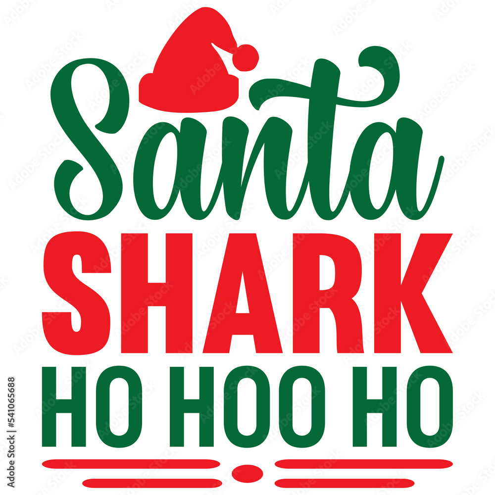 Wall mural Santa Shark Ho Hoo Ho