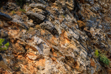 Turkish Taurus Mountains in the Kemer region of Antalya province. Background with copy space