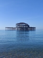 Brighton West Pier at high tide