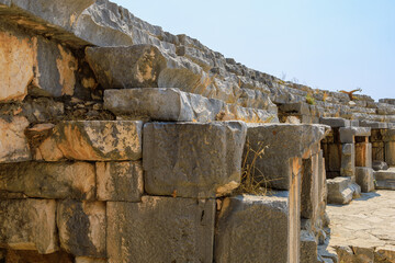 The ruins of the acropolis in Demre in Turkey in the province of Antalya, the ancient city of Myra