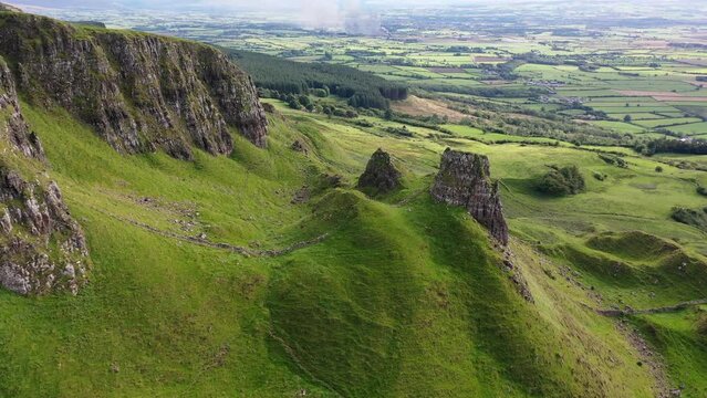 The beautiful Binevenagh mountain near Limavady in Northern Ireland, United Kingdom