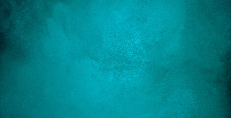 Blue decorative plaster texture with vignette. Abstract grunge background with copy space for design.