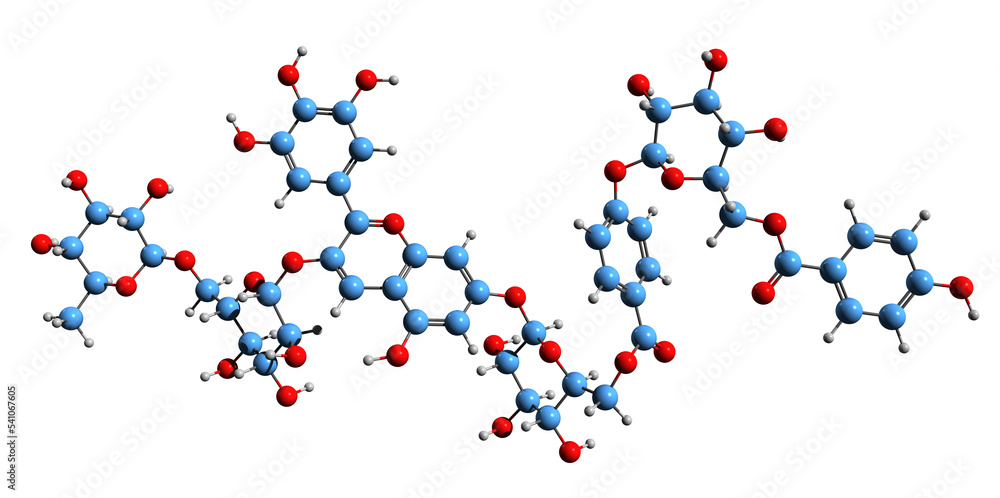 Poster 3D image of Violdelphin skeletal formula - molecular chemical structure of anthocyanin isolated on white background
