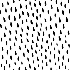 Dynamic black and white background. Rain seamless pattern. Abstract vector texture for your design.