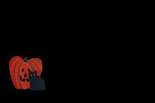 Cat and Pumpkin with copyspace