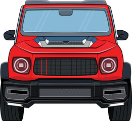 Obraz na płótnie Canvas Jeep red color front vector